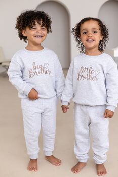 Embroidered Big/Little Sibling Sweatshirts With Heart Design Brother And Sister Available, 5 of 11
