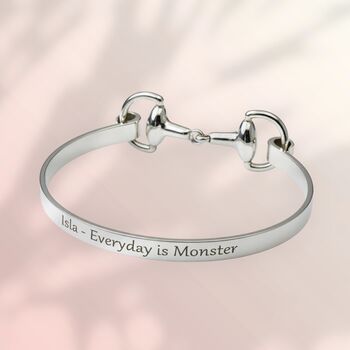 Personalised Sterling Silver Snaffle Bangle, 5 of 12
