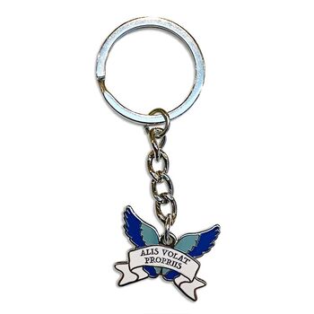 She Flies With Her Own Wings Latin Motto Enamel Keyring Gift, 2 of 2