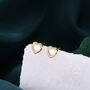 Sterling Silver Heart Stud Earrings, thumbnail 3 of 10
