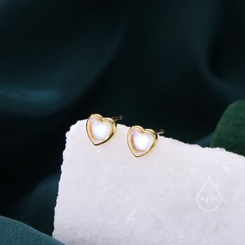 Sterling Silver Heart Stud Earrings, 3 of 10