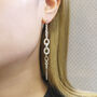 Long Chain Gold Plated Sterling Silver Drop Earrings, thumbnail 2 of 4