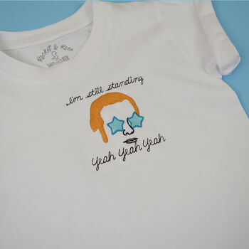 'I'm Still Standing' Embroidered Kids T Shirt, 2 of 3