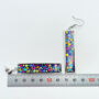Long Disco Earrings Handmade With Colourful Sparkles, thumbnail 6 of 10