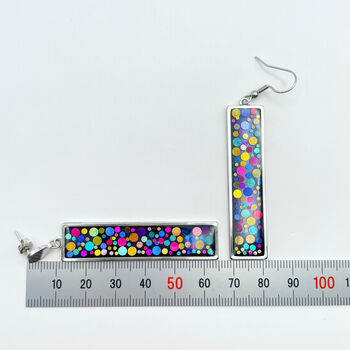 Long Disco Earrings Handmade With Colourful Sparkles, 6 of 10
