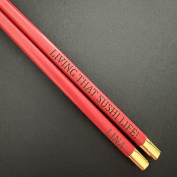 Luxury Personalised Red Chopsticks, 4 of 9