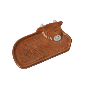 Bramble Farm Highland Cow Teabag Dish In Gift Box, 4 of 4