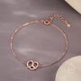 Sterling Silver Pretzel Heart Knot Bracelet, thumbnail 5 of 12