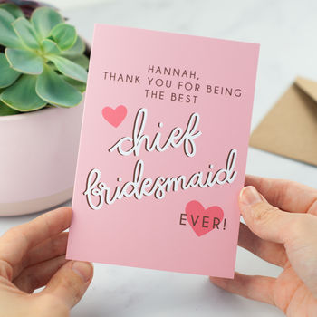 Personalised Thank You Card For Bridesmaid, 3 of 6