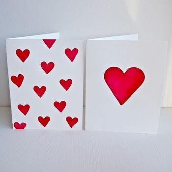 Original Watercolour Heart Valentines Engagement Card, 5 of 8