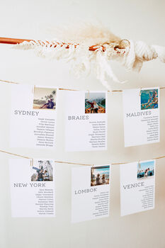 Destination Photo Wedding Table Plan Cards, 6 of 7