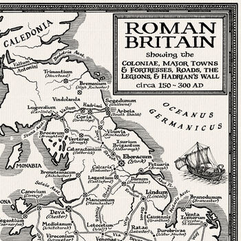 Roman Britain Map Hand Drawn Fine Art Print, 7 of 12