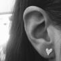 Sterling Silver Textured Tilted Heart Studs, thumbnail 6 of 7