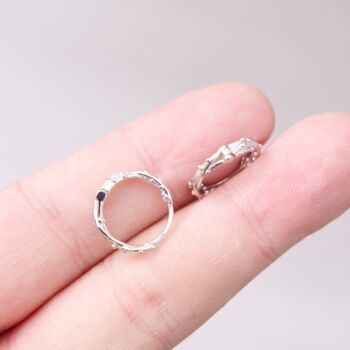 Silver Thorn Huggie Hoops, Minimalistic Everyday Hoops, 2 of 7