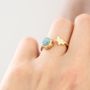 Gold Plated Star And Birthstone Adjustable Ring, thumbnail 7 of 10