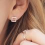 Square Stud Earrings. Geometric Jewellery, thumbnail 2 of 9