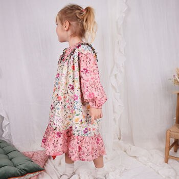 Liberty London Girls Tiered Floral Occassion Dress, 4 of 7