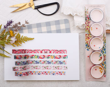 Garden Flowers Washi Tape Mixed Pack, Eco Friendly Paper Sellotape Roll, 2 of 2
