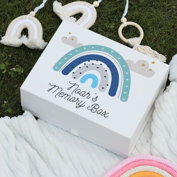 Personalised Pastel Rainbow Children's Keepsake Box, 2 of 7