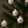 Elegant White And Red Robin Mini Christmas Baubles Set Of 15, thumbnail 5 of 5