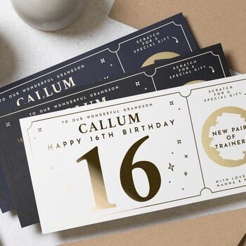 Personalised 16th Birthday Scratch Voucher For Grandson, 2 of 9