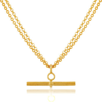 Out Of Stock Fine Layered T Bar Necklace, 3 of 4