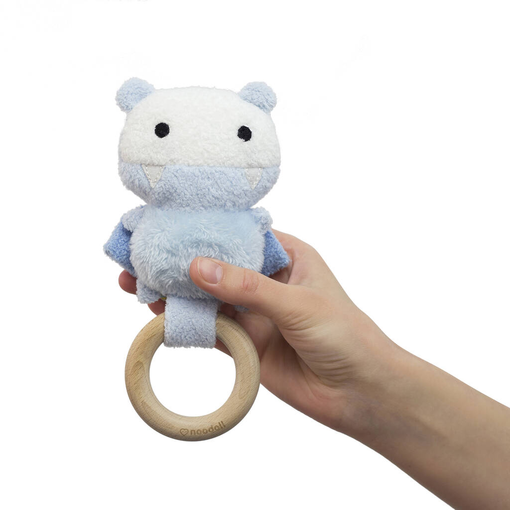 Image of Bat Ratttle Teether With Crinkle Wings