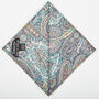 Mens Lilac And Aqua Paisley Print Pocket Square, thumbnail 6 of 6