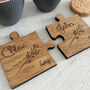Oak Veneer Personalised Jigsaw Coasters Twig Design, thumbnail 3 of 6