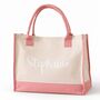 Personalised Heidi Canvas Panel Beach Shopper Tote Bag, thumbnail 4 of 4