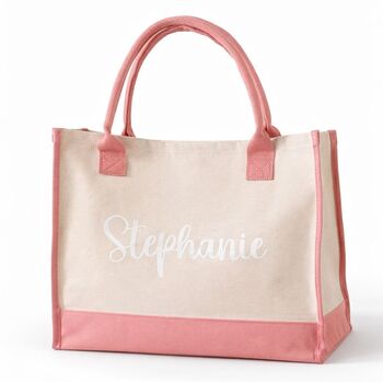 Personalised Heidi Canvas Panel Beach Shopper Tote Bag, 4 of 4
