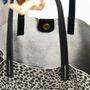 Silver Metallic Cheetah Print Tote And Crossbody, thumbnail 3 of 11