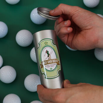 Personalised Golf Beer Can With Three Golf Balls, 3 of 4