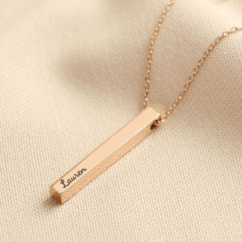 Personalised Solid 9ct Gold Bar Necklace, 3 of 12