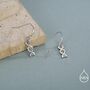 Dna Molecular Structure Drop Hook Earrings In Sterling Silver, thumbnail 3 of 11