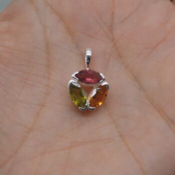 Pink Green Mixed Tourmaline Pendant: October Birthstone, 6 of 10