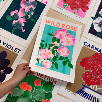 Sweet Pea Floral Illustration Riso Print, 4 of 8