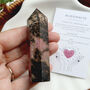 Rhodonite Crystal Tower With Optional Mini Crystal, thumbnail 4 of 10