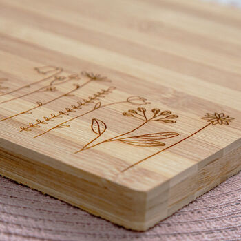 Spring Floral Bamboo Serving Board, 3 of 7