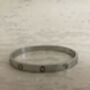 Luxury Stainless Steel Silver Zirconia Bangle, thumbnail 2 of 3