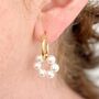 Caro Crystal Pearl Circle Hinged Hoop Earrings, thumbnail 1 of 4
