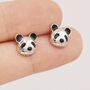 Sterling Silver Cute Panda Stud Earrings, thumbnail 3 of 12