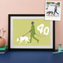 40th Birthday Silhouette Personalised Print, thumbnail 2 of 6