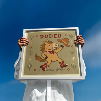 Rodeo Horse Print, Cowboy Horse, Western Nursery Print Green, 8 of 12
