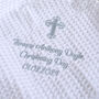 Personalised White Christening Shawl With Cross, thumbnail 2 of 7