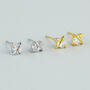 Sterling Silver Crystal Halo Stud Earrings, thumbnail 5 of 8
