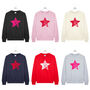 Neon Star Cascading Snowflakes Christmas Sweatshirt, thumbnail 4 of 8