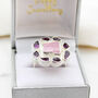 Morganite And Rhodolite Gemstone Sterling Silver Ring, thumbnail 4 of 7