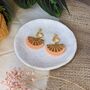 Clip On Earrings Art Deco Fan Sunburst, thumbnail 6 of 7