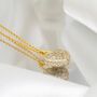 Gold Vermeil Pave Heart Pendant Necklace, thumbnail 6 of 11